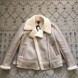 NWT ASOS New Look Sherpa Lined Aviator in Tan/Beige Size US M